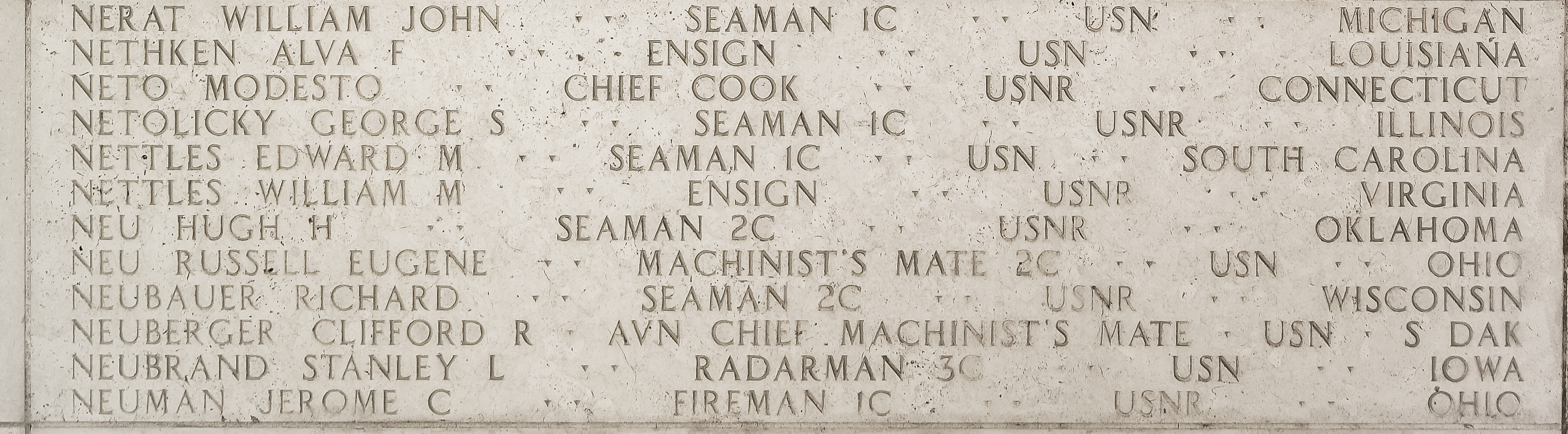 Edward M. Nettles, Seaman First Class